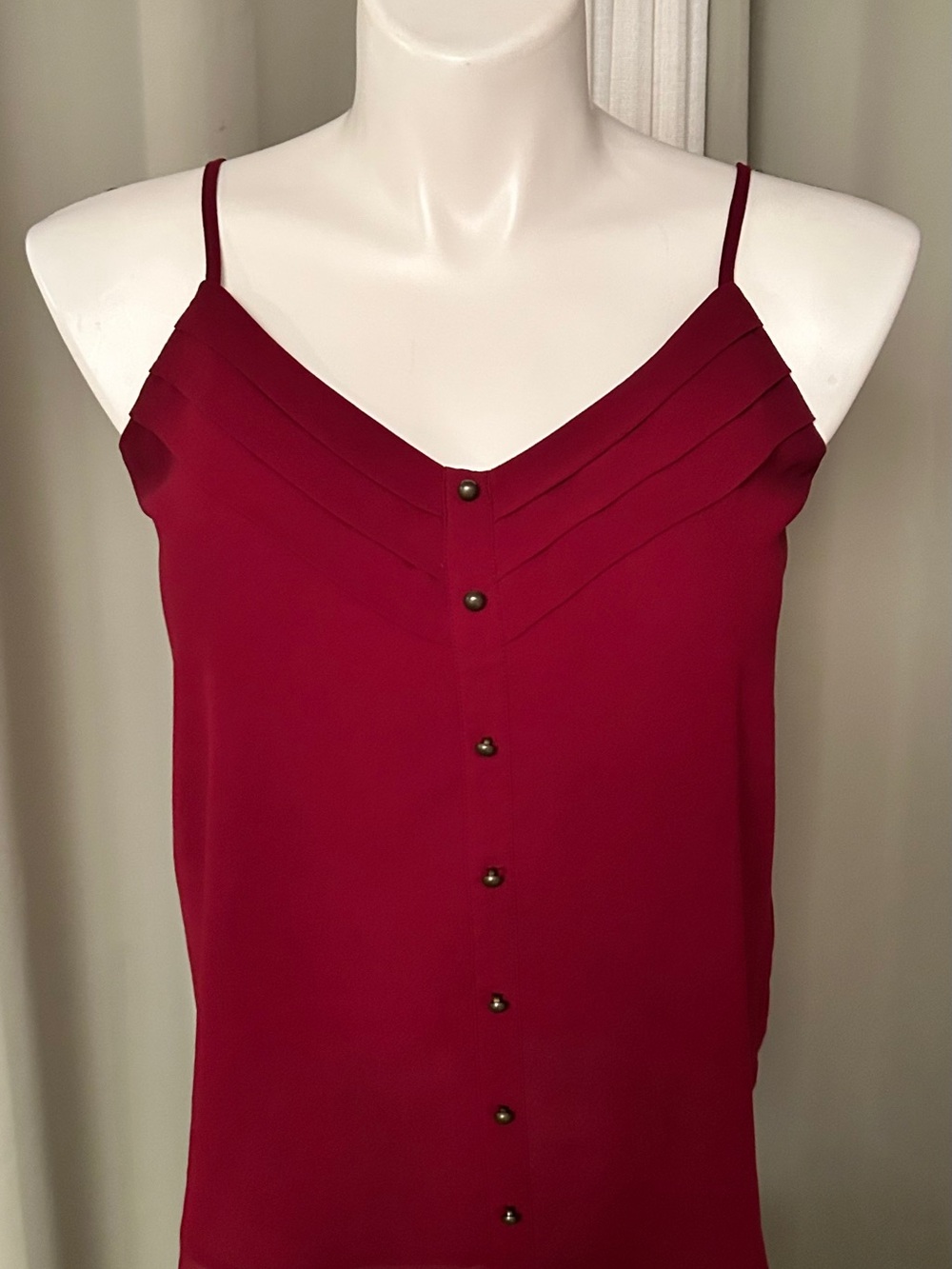 The Limited Wine Burgandy Spaghetti Strap V-Neck Camisole